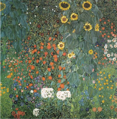 Giardino contadino con girasoli da Gustav Klimt